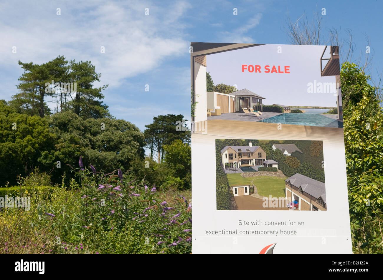 Un terreno edificabile in vendita in roccia, North Cornwall Foto Stock