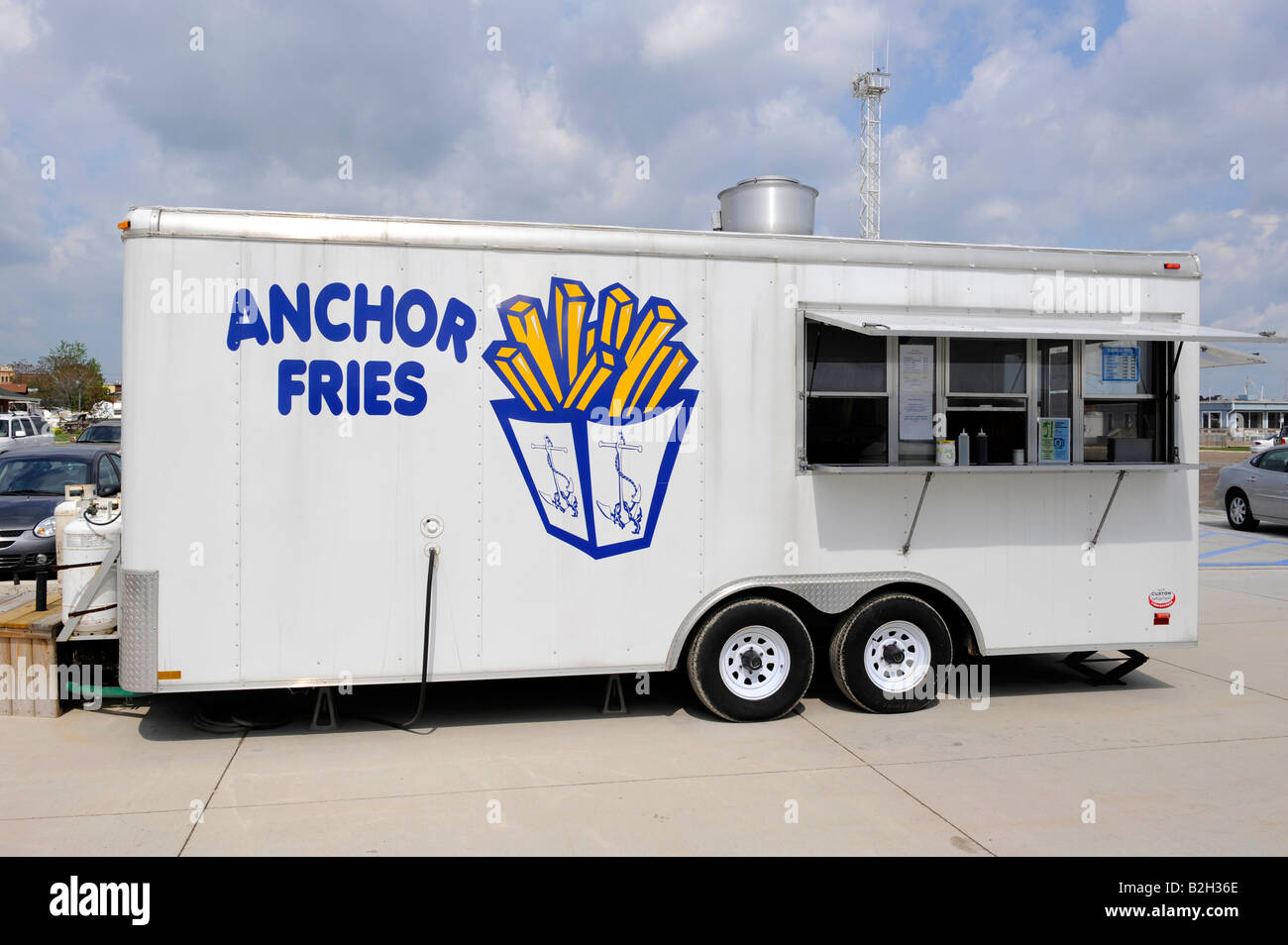 Ristorante Mobile carrello che serve fast food Foto Stock
