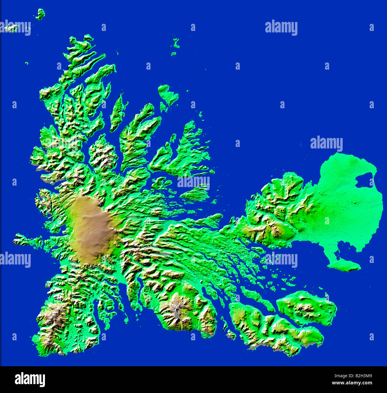 Alta Definizione vista satellitare del Sud Pacifico mappa dell'isola Foto Stock