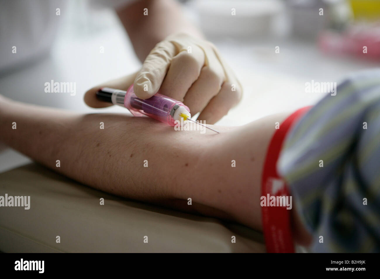 La donazione di sangue per le cellule staminali Foto Stock