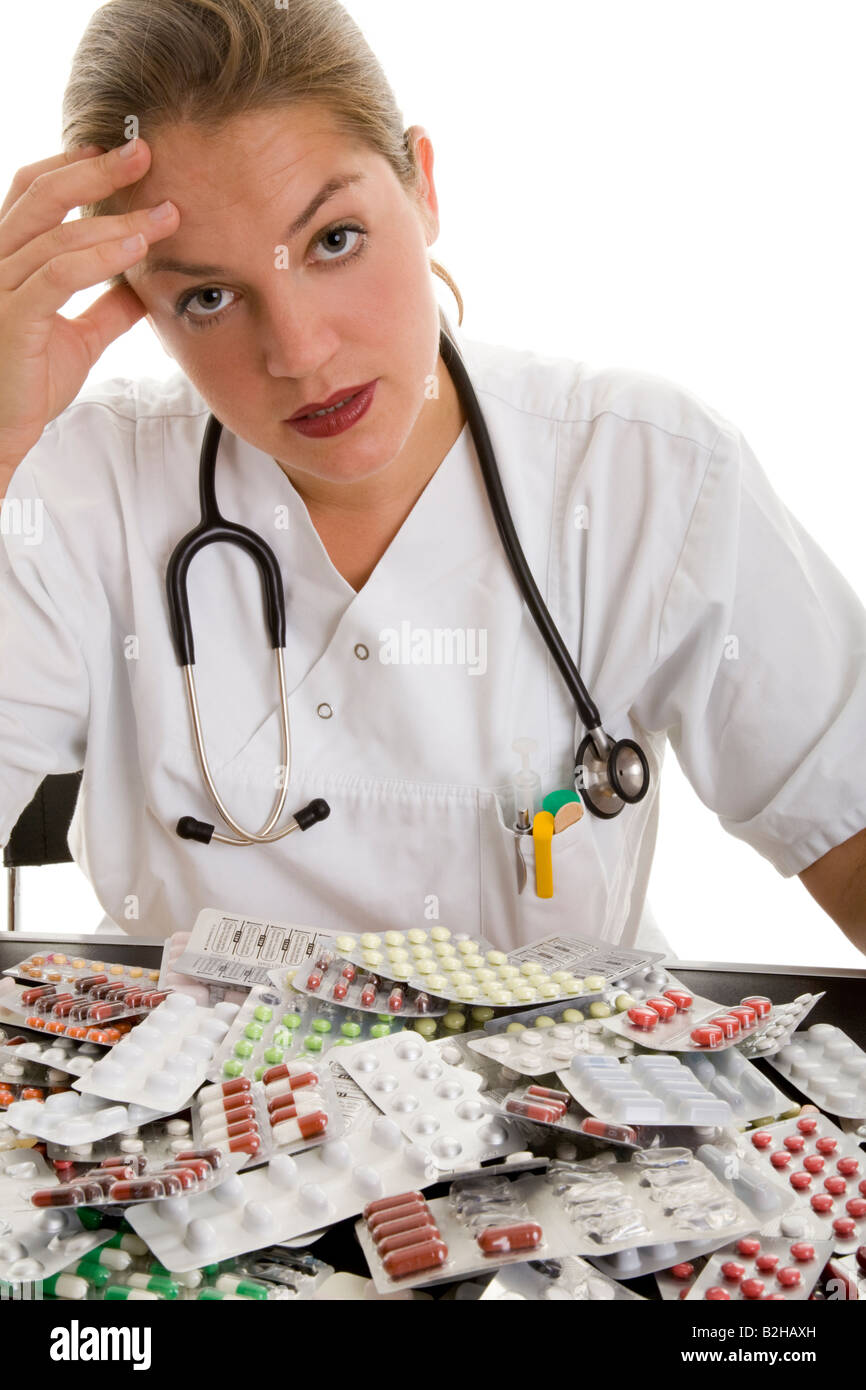 La prescrizione di compresse della riforma sanitaria medico farmaceutica pillole idustry galenico Foto Stock