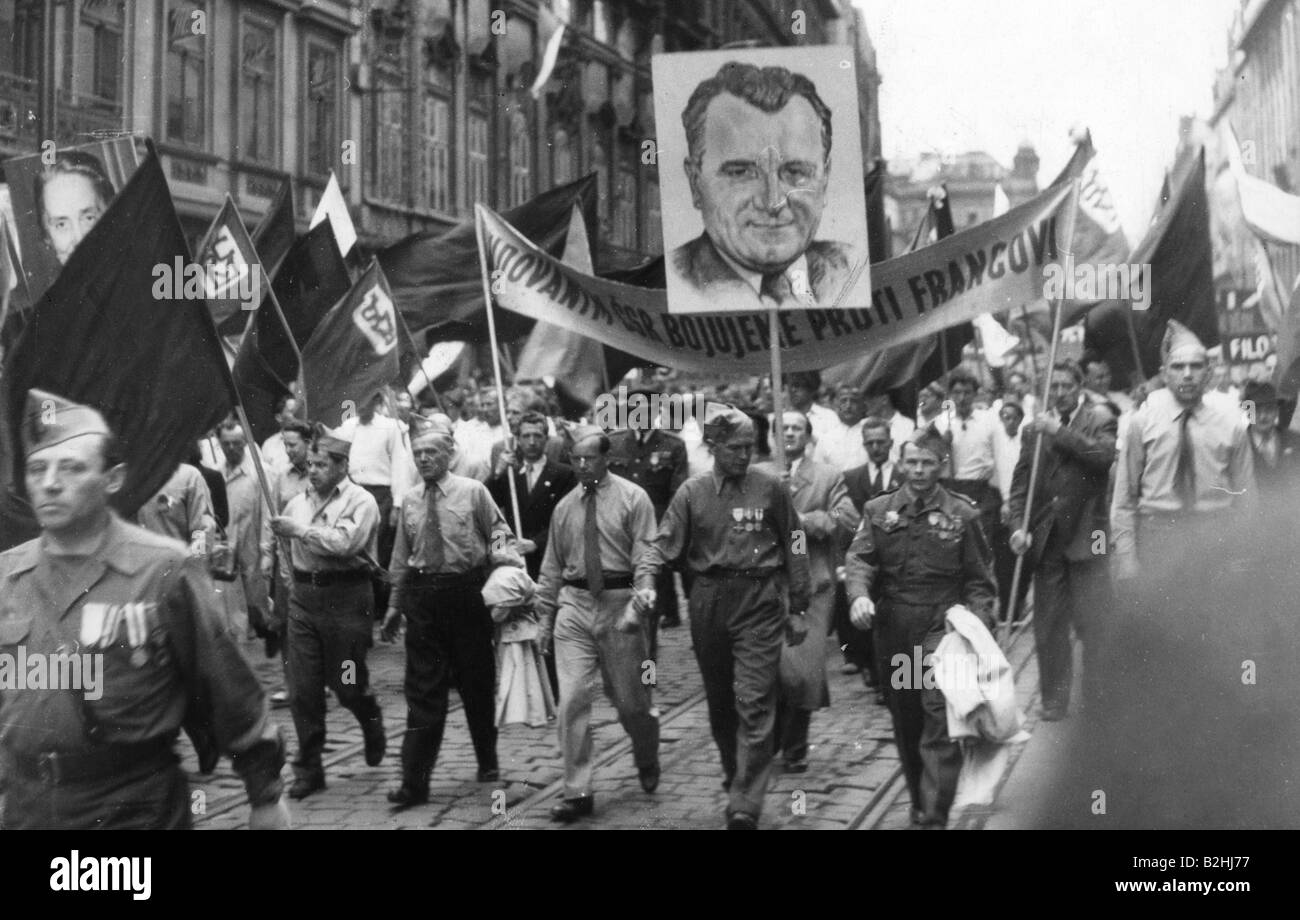 Geografia/viaggio, Repubblica Ceca, politica, 1st May Parade, Praga 1.5.1948, Foto Stock