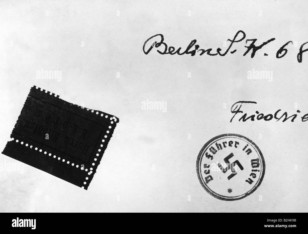 Nazismo / nazionalsocialismo, politica, annessione dell'Austria 1938, postmark speciale 'la Führer a Vienna', 14.3.1938, , Foto Stock