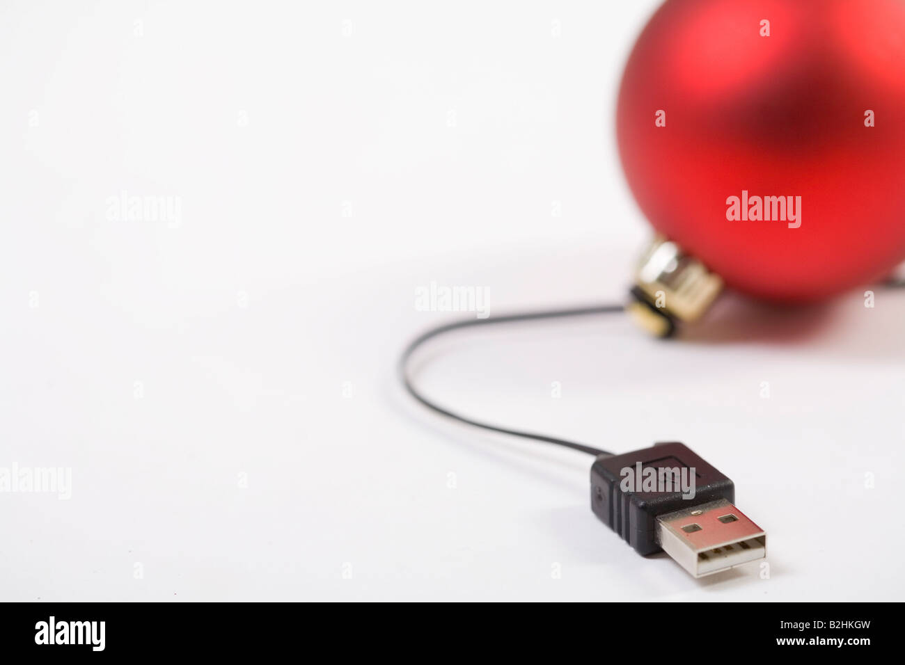 Ancora in vita della pallina collegato al cavo del computer Foto Stock