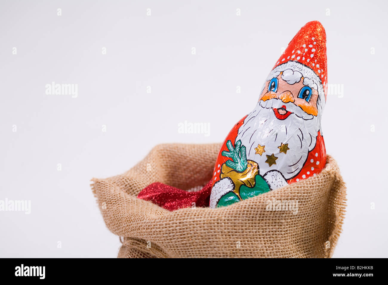 Ancora la vita di cioccolata Babbo Natale nel sacco Foto Stock