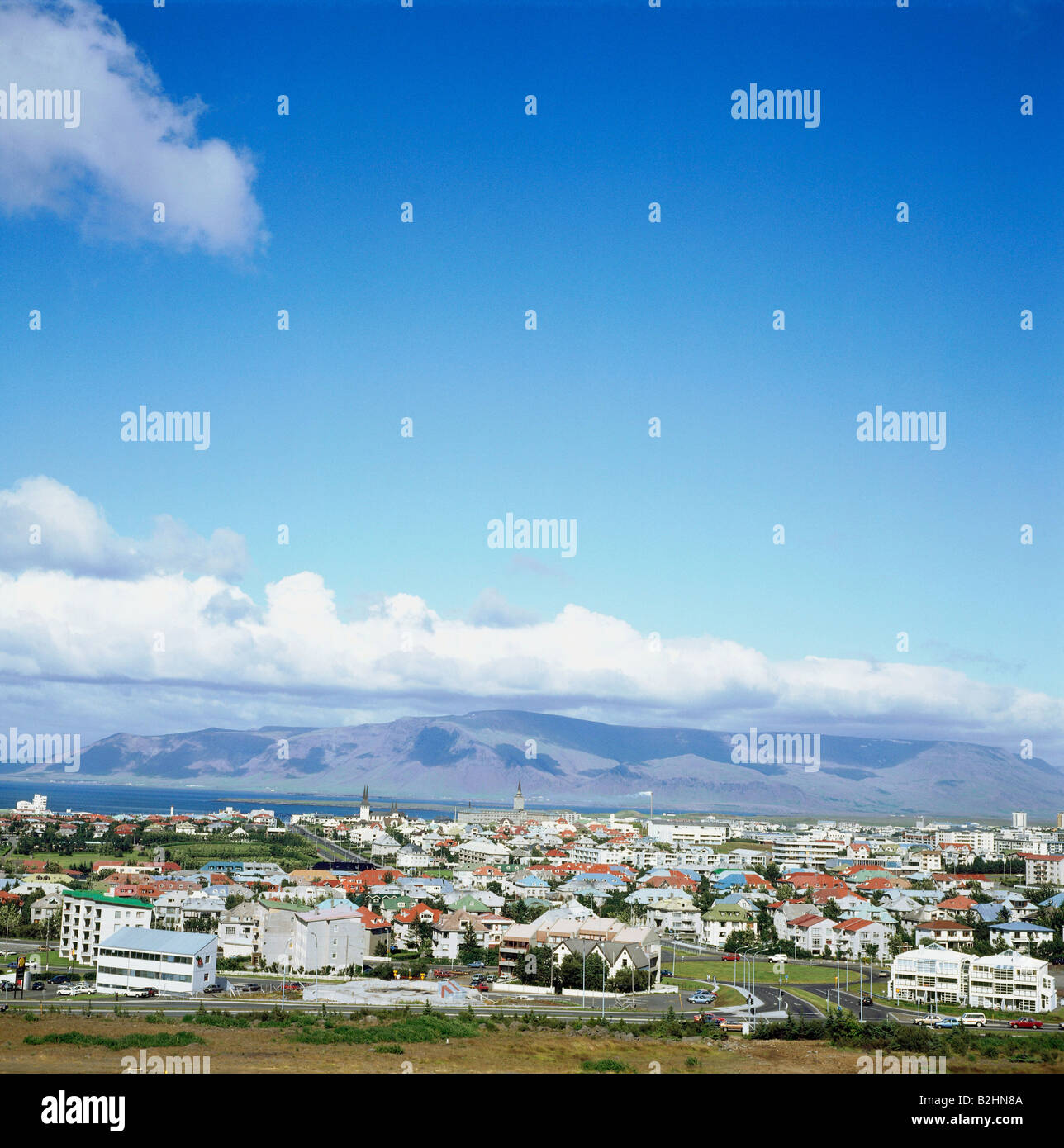 Geografia / viaggi, Isola, Reykjavik, viste sulla città, cityscape panoramica, città, Foto Stock