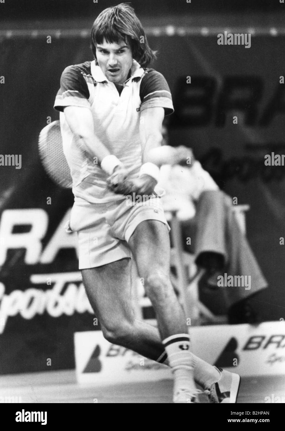 Connors, James Scott (Jimmy), * 2.9.1952, atleta americano (tennis), durante la partita di tennis, 1976, Foto Stock