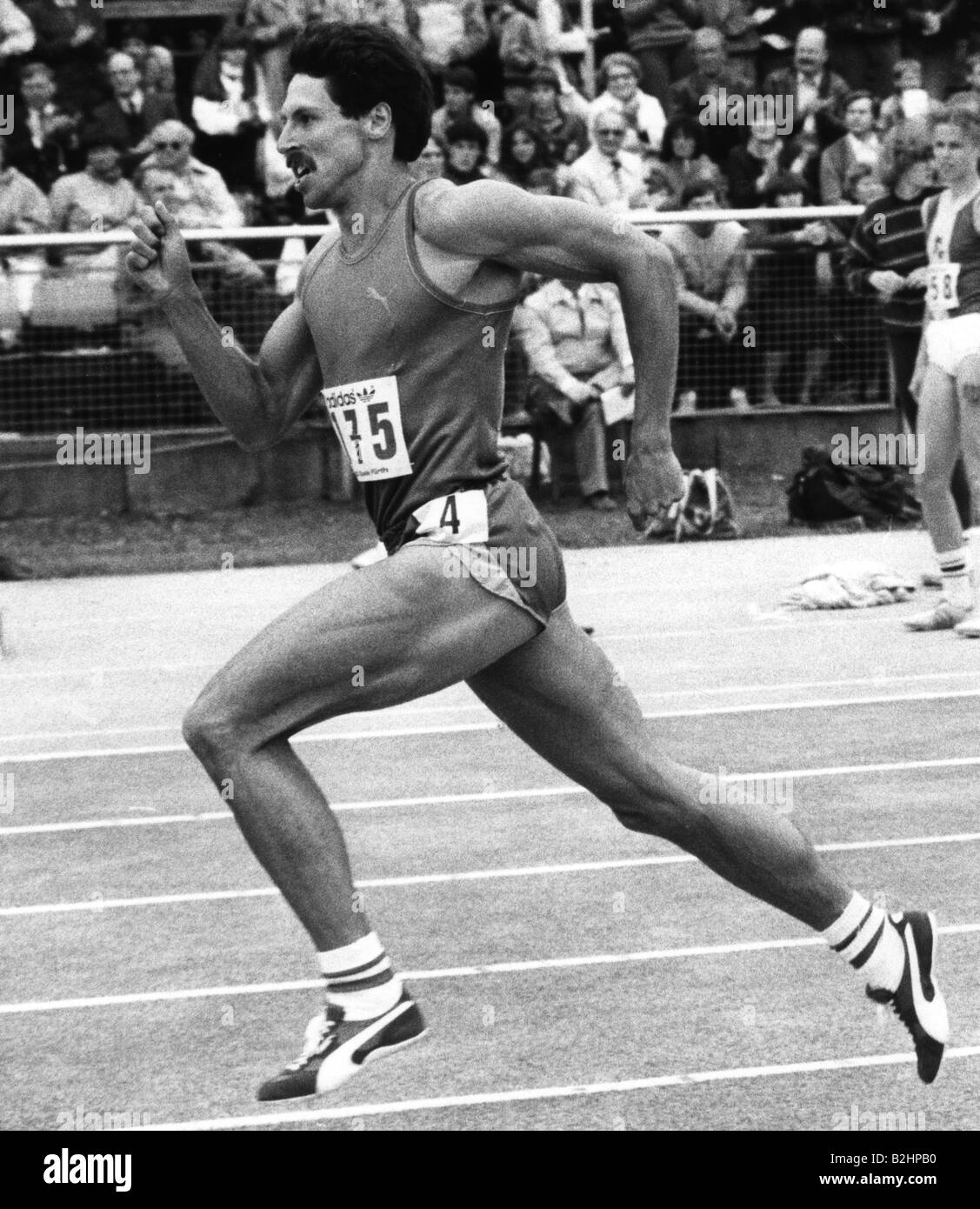 Schmid, Harald, * 29.9.1957, atleta tedesco, durante il torneo, running, 1986, Foto Stock
