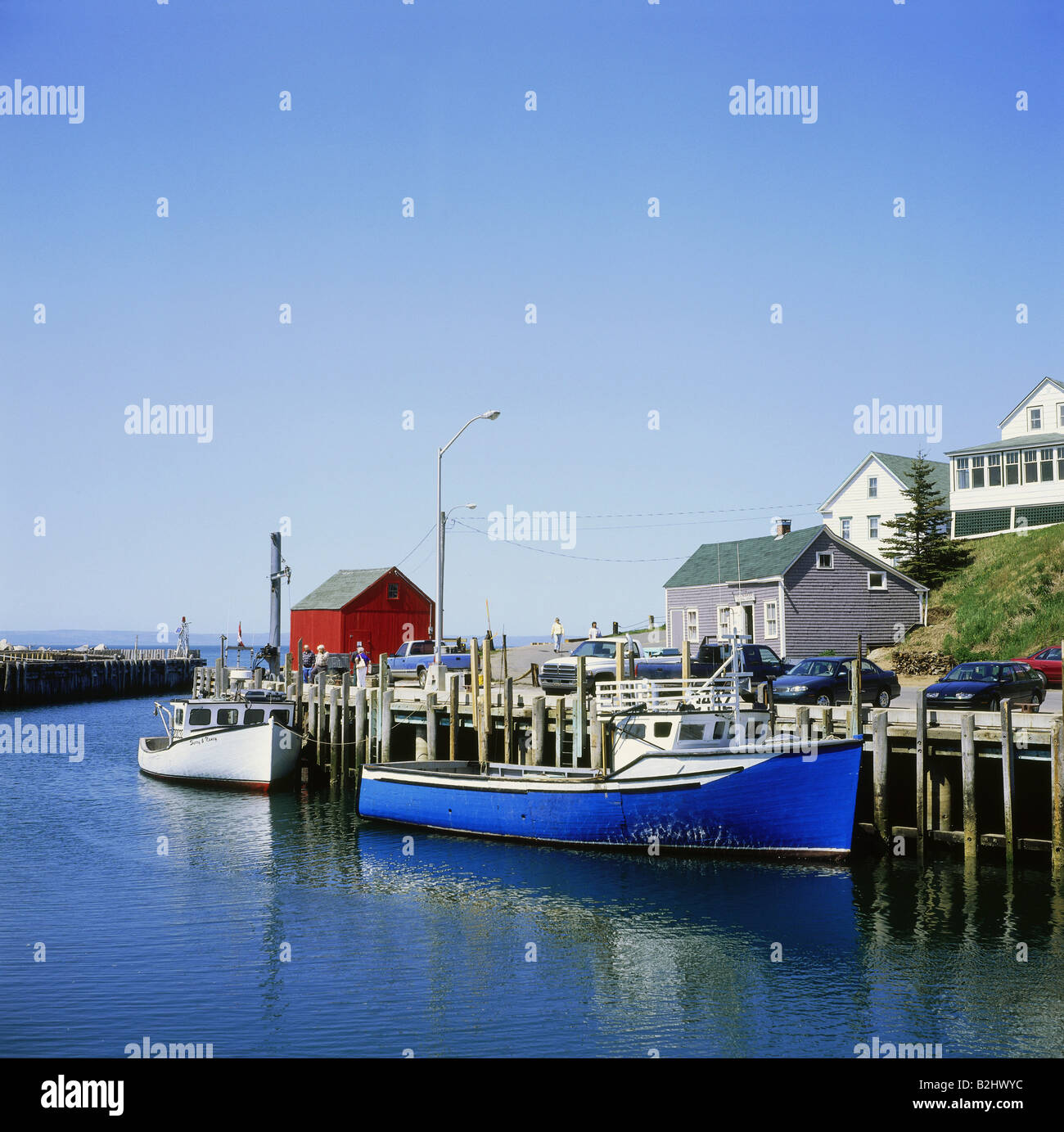 Geografia / viaggi, Canada, New Brunswick, Baia di Fundy, villaggio di pescatori, Hall£s Harbour, porto, in tutto il mondo più alta marea, Foto Stock