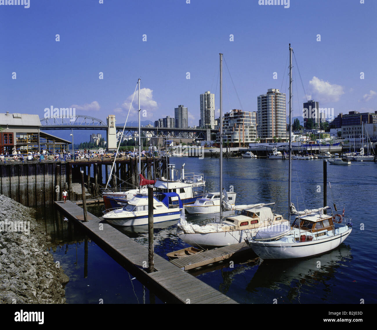 Geografia / viaggio, Canada, Vancouver, porto, marina, Granville Island, centro, Foto Stock