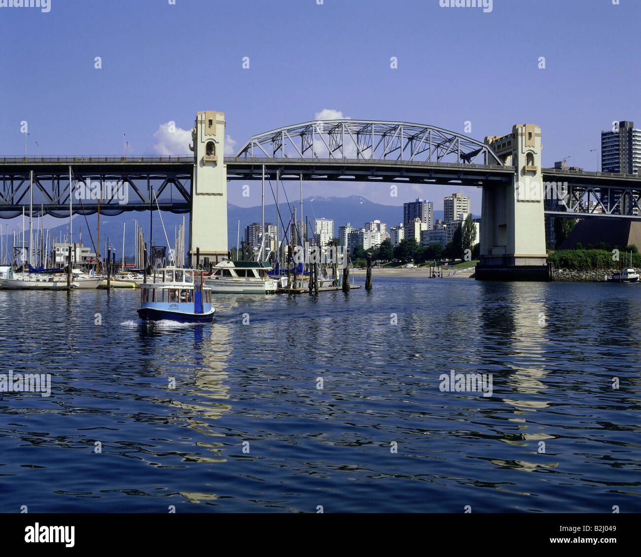 Geografia / viaggio, Canada, Vancouver, porto, marina, Burrard Bridge, Foto Stock