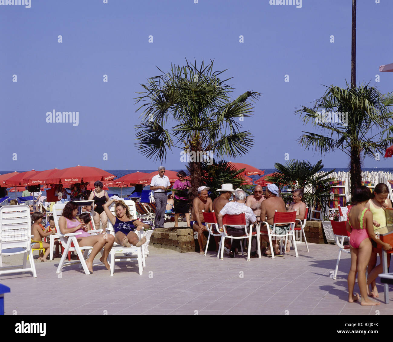 Geografia / viaggio, Italia, Cesenatico, passeggiata, turismo, turismo, cafe, Italia settentrionale, emilia romagna, , Foto Stock