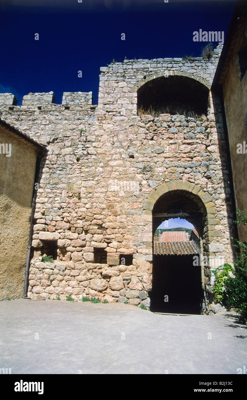 Il castello di Villerouge, Villerouge-Termenes, Aude, Francia Foto Stock