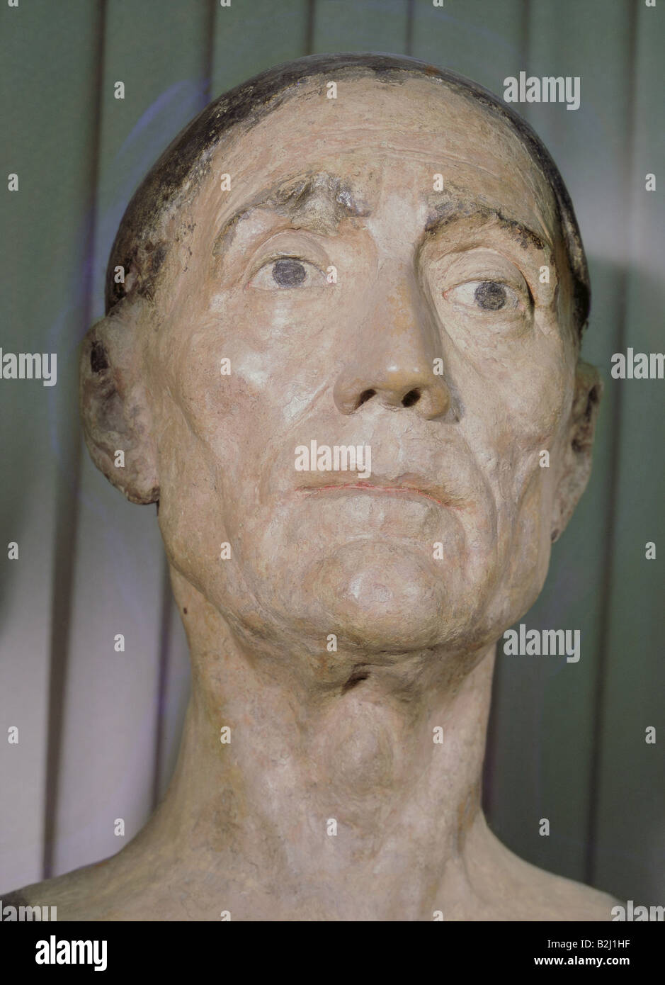 Eduard III, 13.11.1312 - 21.6.1377, Re d'Inghilterra 25.1.1327 - 21.6.1377, maschera di morte, dipinto, Abbazia di Westminster, Londra, Gran Bretagna, Foto Stock