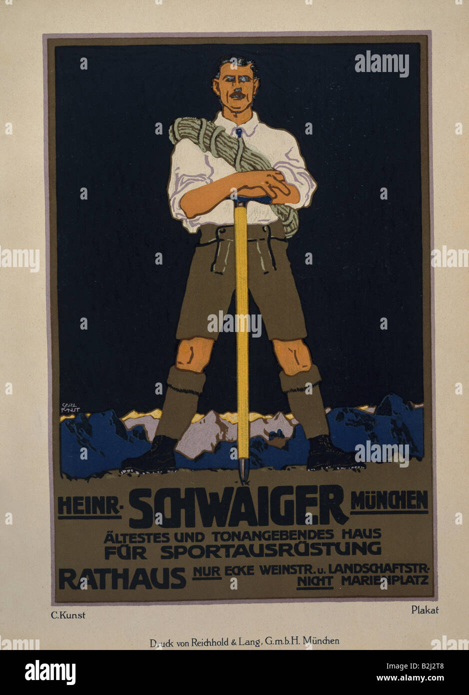 Pubblicità, articoli sportivi, Heinrich Schwaiger, Monaco di Baviera, circa 1910, Foto Stock