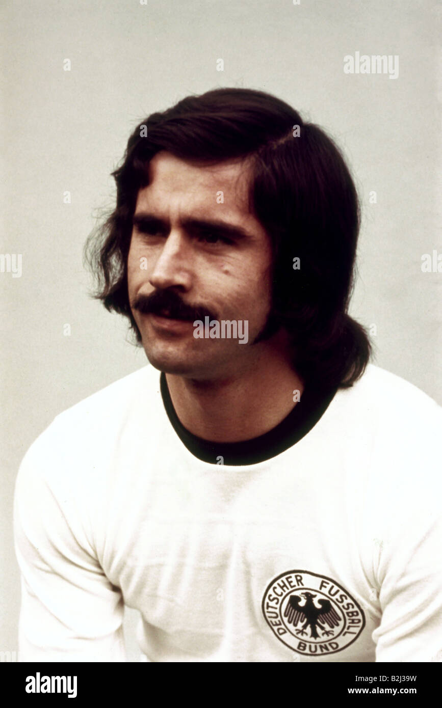 Müller, Gerd, * 3.11.1945, atleta tedesco (calcio), mezza lunghezza, WM 1974, campionato del mondo, Germania, Foto Stock