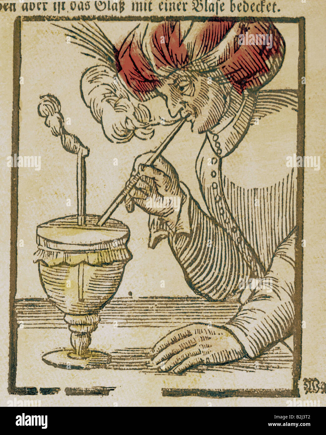 Tabacco / fumo, tubi, tubo d'acqua, grafico, da 'Natuerliches Zauberbuch' (il libro della magia ordinaria), Norimberga, Germania, 1745, Foto Stock
