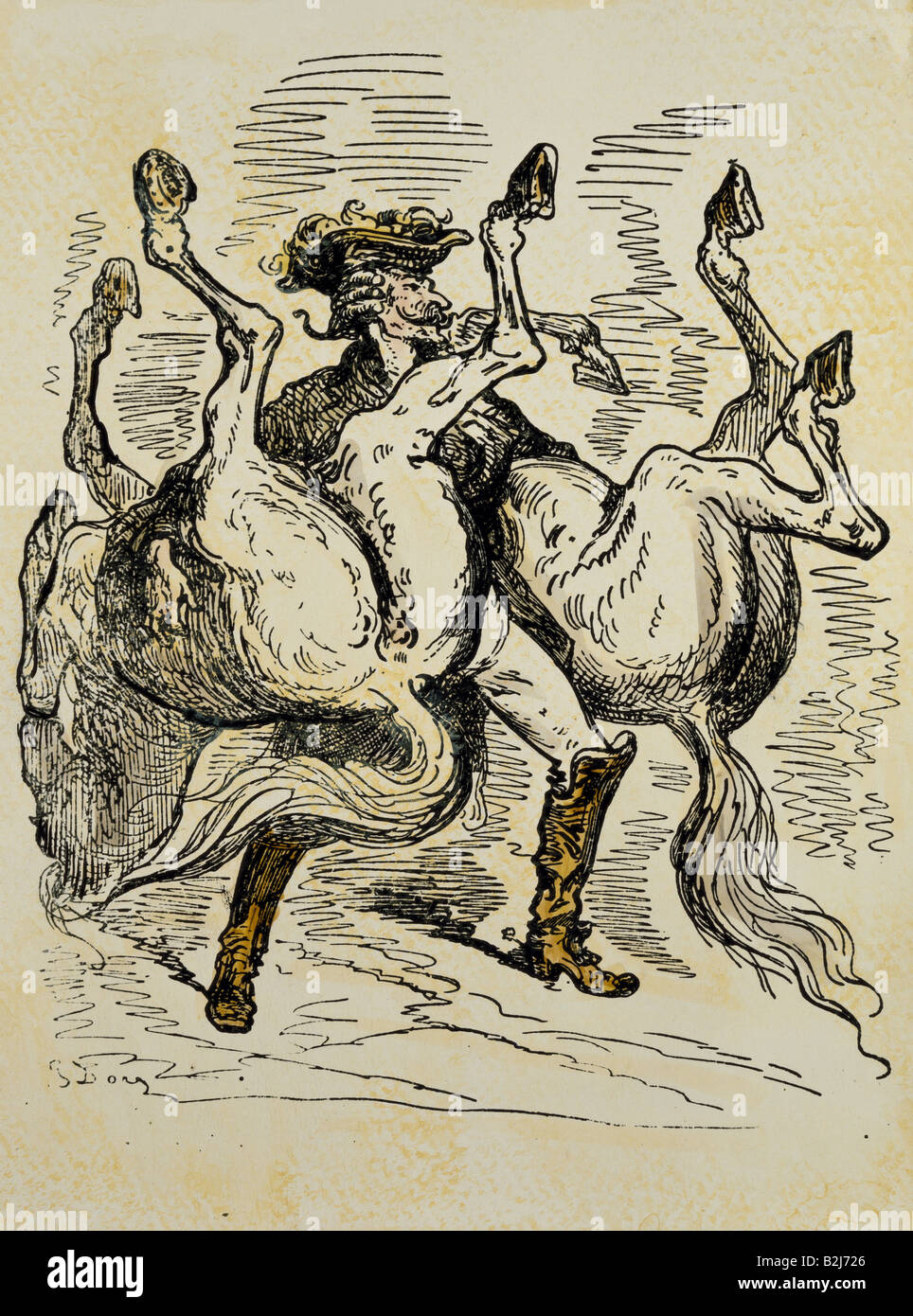 Belle arti, Dore, Gustave (1832 - 1883), illustrazione colorata, da 'Die wunderbaren Reisen des, artista del diritto d'autore non deve essere cancellata Foto Stock