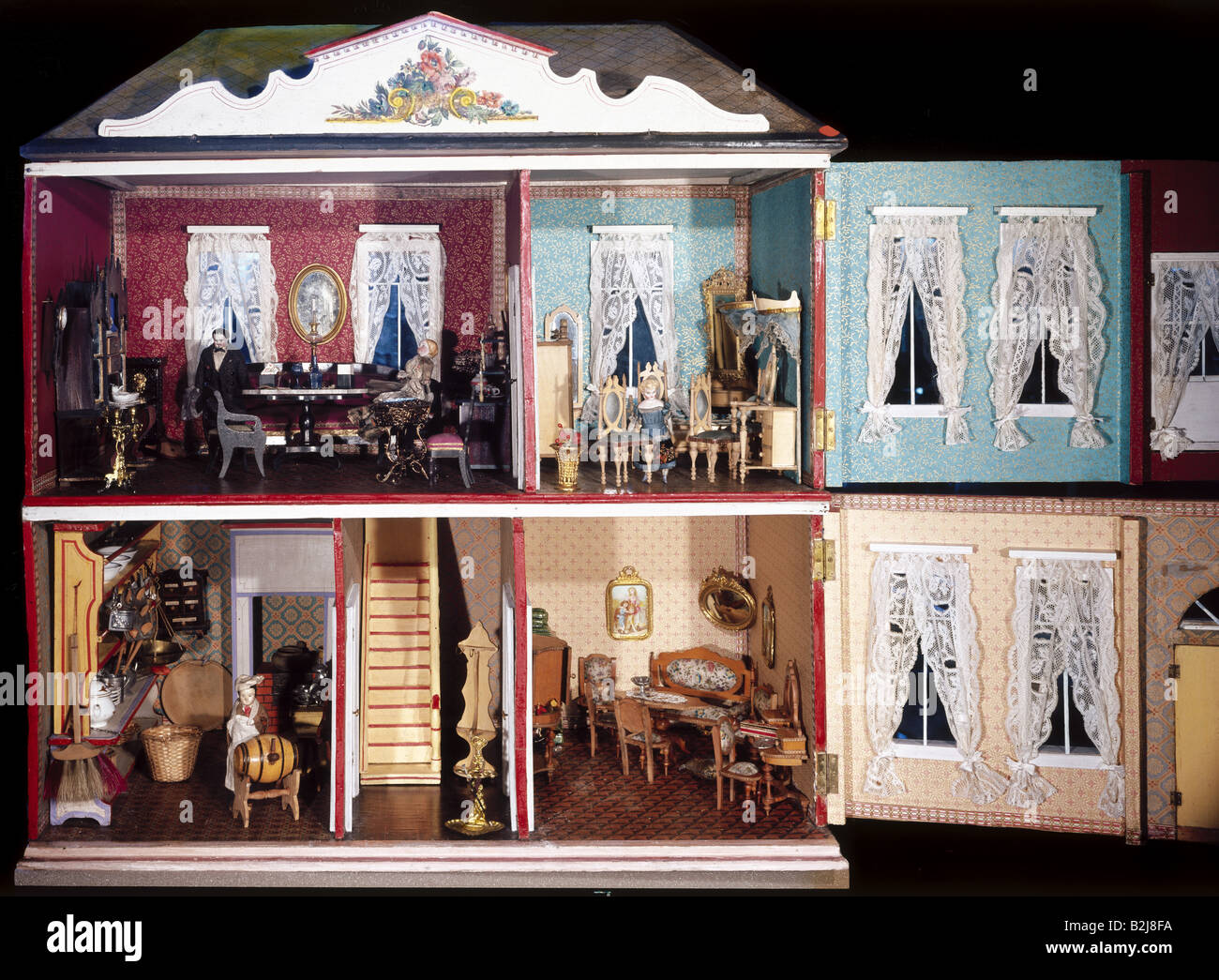 Giocattoli, bambole, dollhouse, Norimberga, circa 1875/1880, Foto Stock