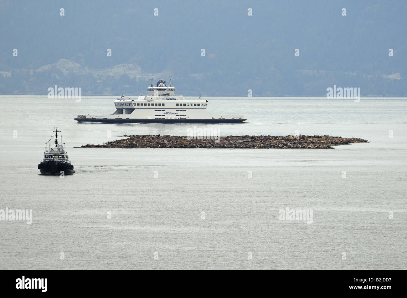 La regina di Capilano Ferry e Logging i rimorchiatori che navigano nelle Stretto di Georgia Vancouver Canada Foto Stock