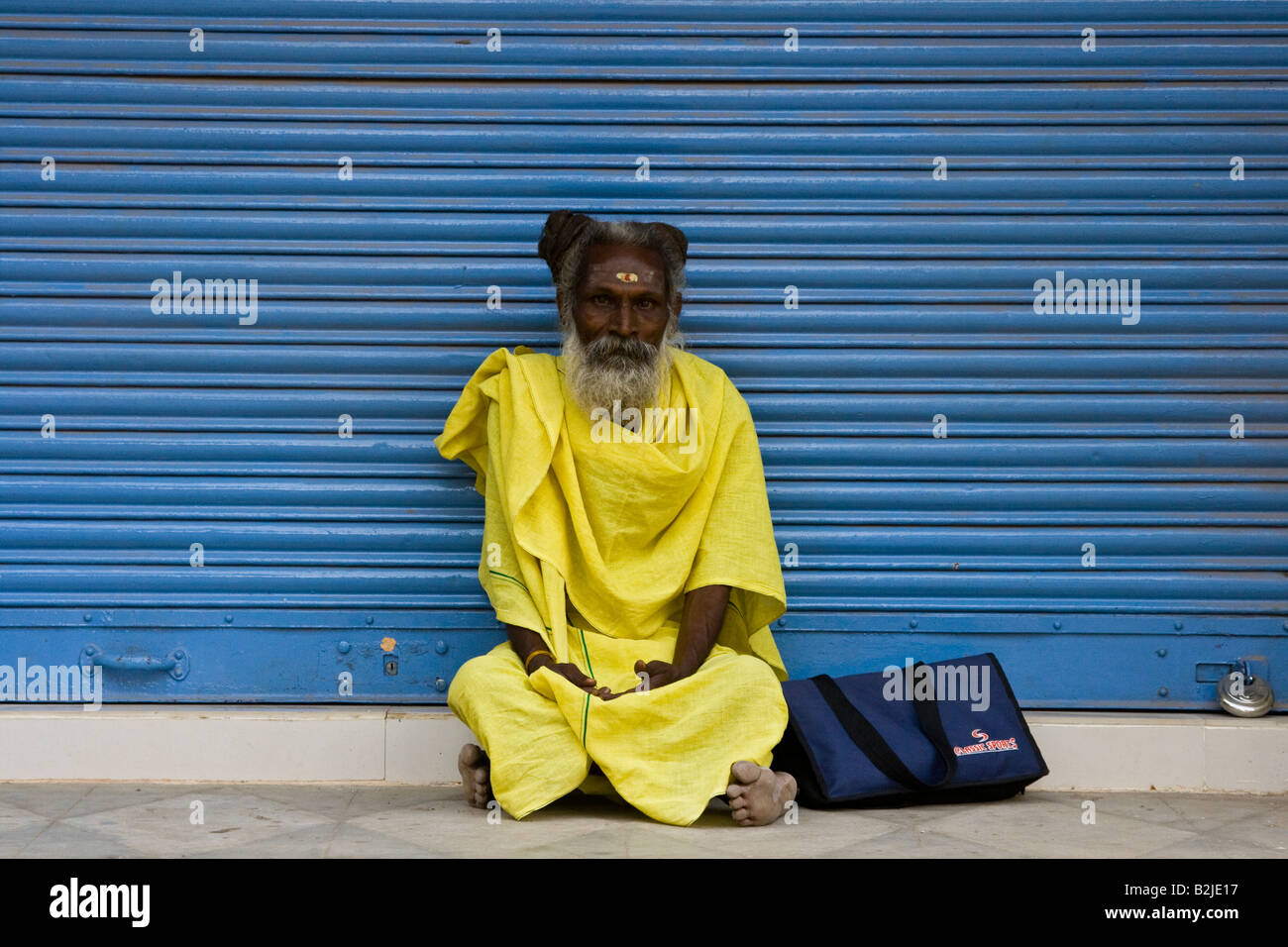 Un Sadhu religiosi indù uomo santo a Madurai in Tamil Nadu India Foto Stock