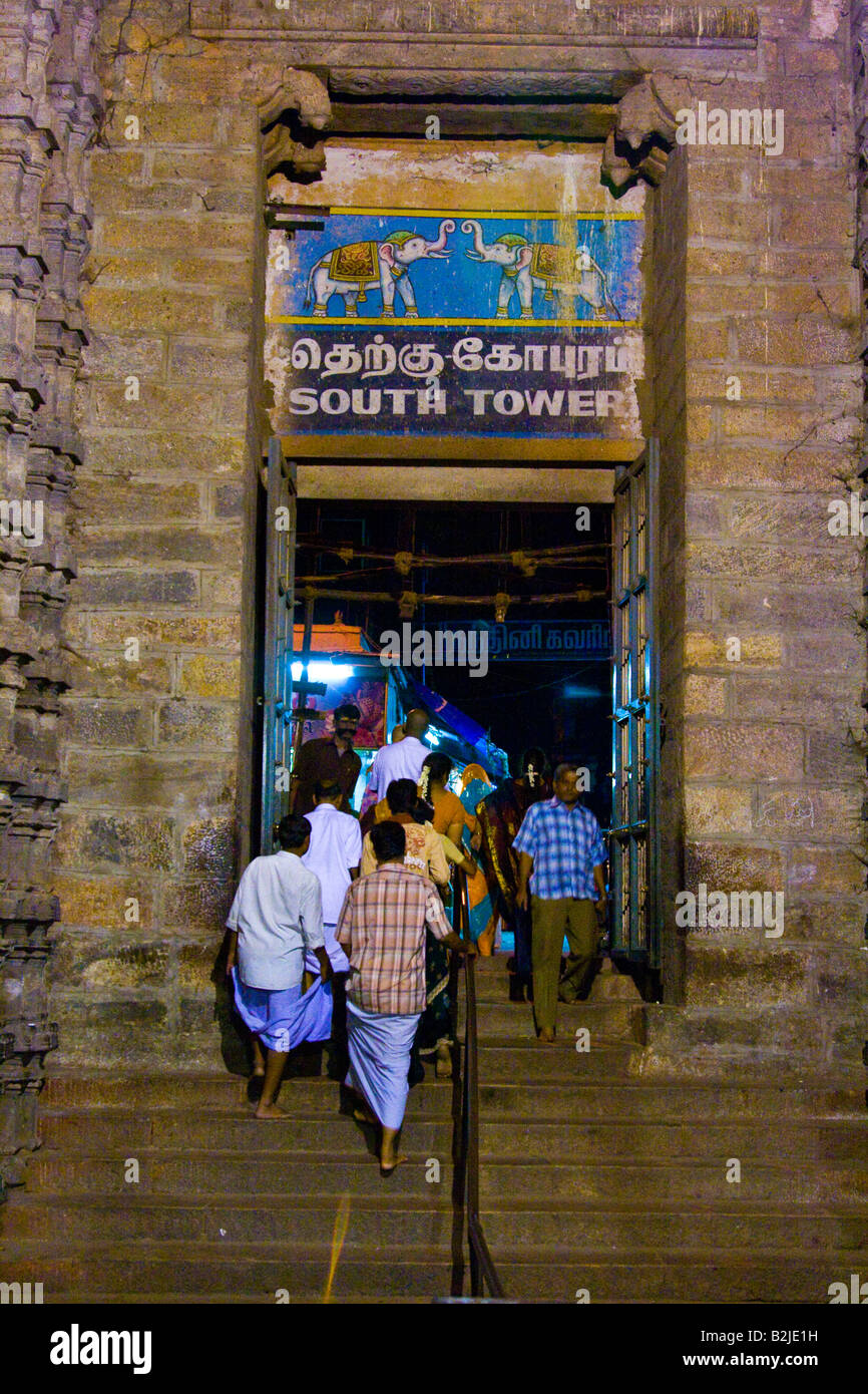 Porta Sud di Sri Meenakshi tempio indù di Madurai India del Sud Foto Stock