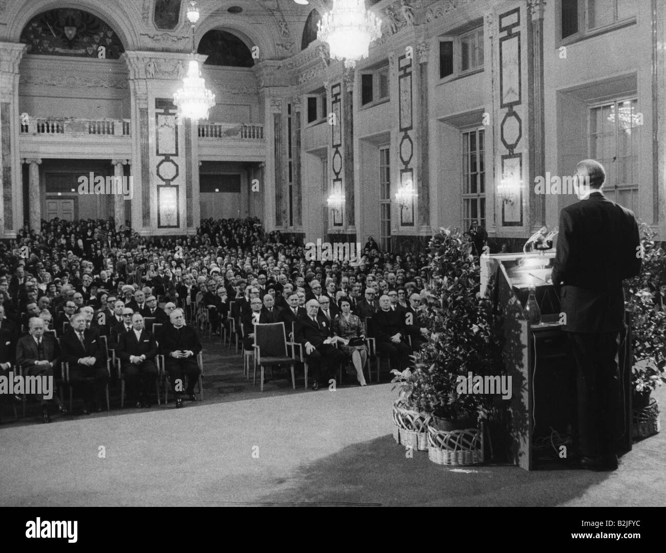 Waldheim, Kurt, 21.12.1918 - 14.6.2007, diplomatico e politico austriaco, Segretario generale delle Nazioni Unite 1.11972 - 31.2.1981, discorso, club stampa Concordia, Hofburg, Vienna, 6.3.1972, Foto Stock