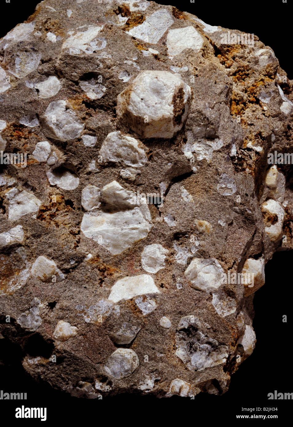 Geologia, pietra, minerali, Leucitite, il Lago di Bracciano, Italia, collezione privata, Additional-Rights-Clearance-Info-Not-Available Foto Stock