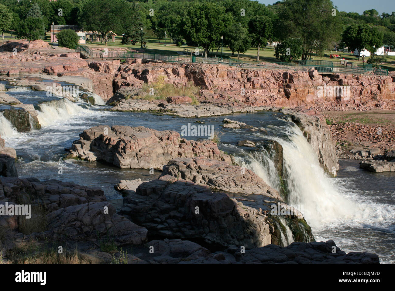 Cascate del grande fiume Sioux Falls Park in Sioux Falls South Dakota Foto Stock