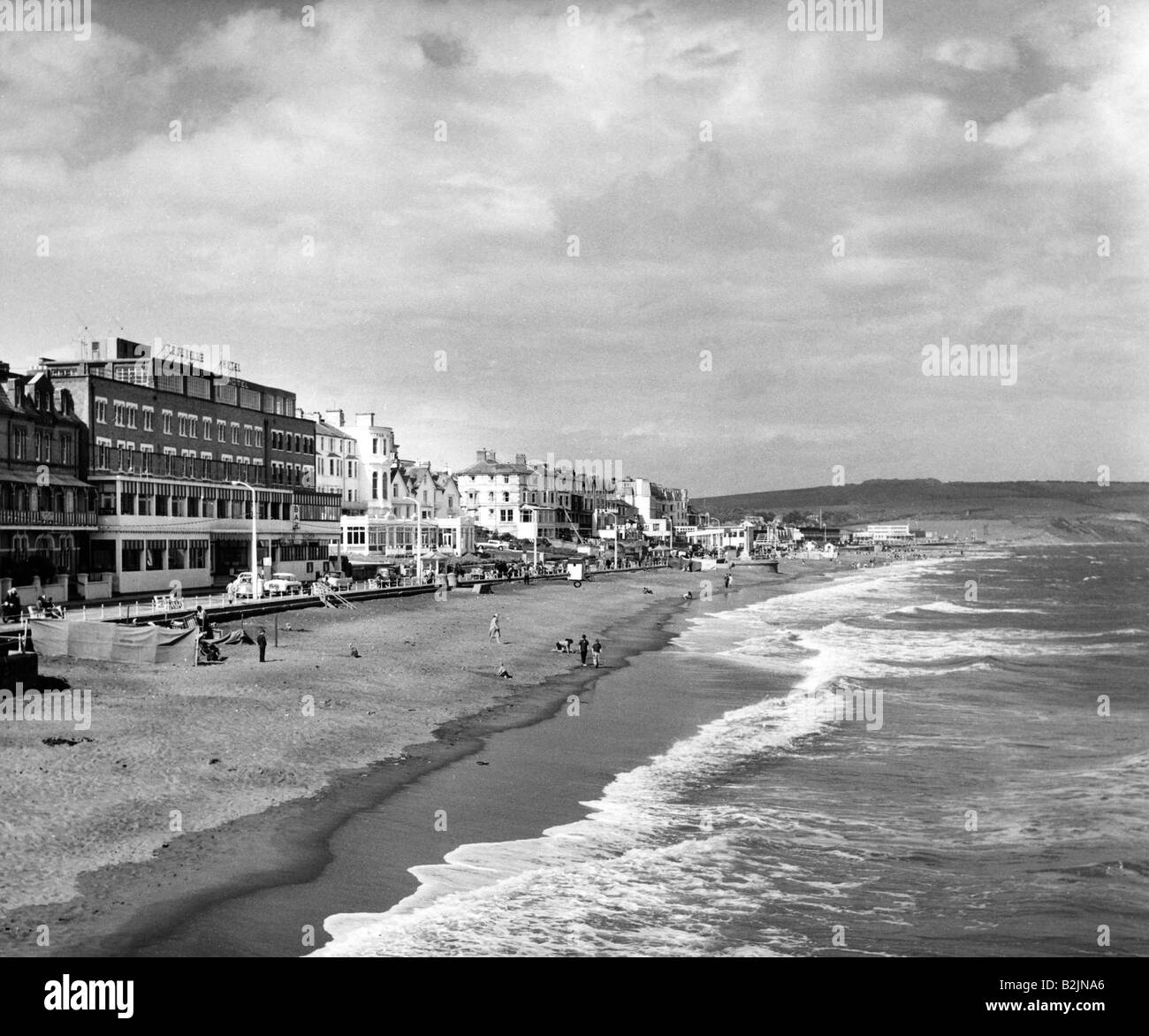 Geografia / viaggio, Gran Bretagna, Inghilterra, Isola di Wight, Sandown, spiagge, spiaggia sabbiosa, passerella, 1960s, Foto Stock