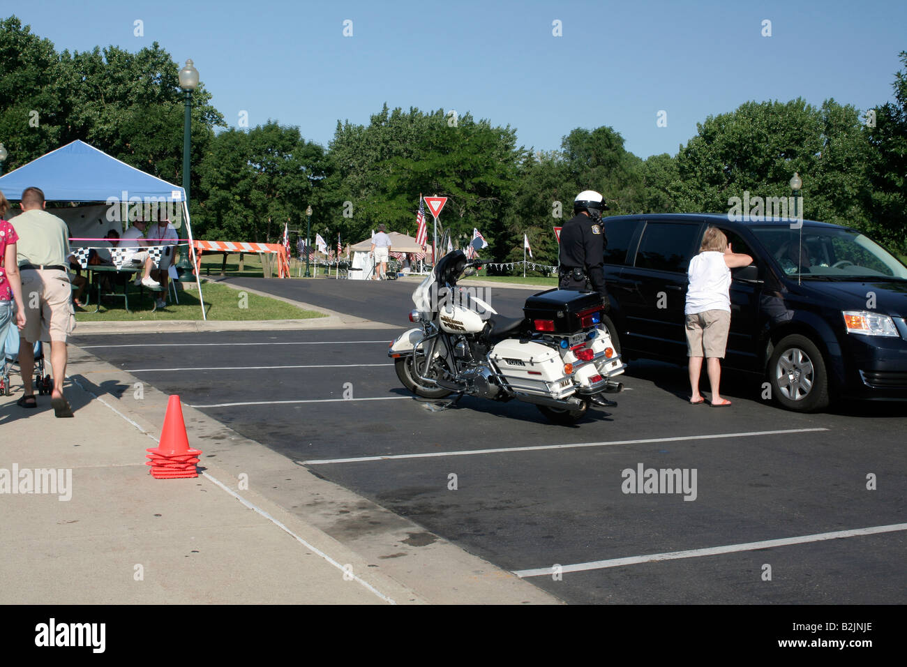 La presenza della polizia Solar Challenge 2008 Falls Park in Sioux Falls South Dakota Foto Stock