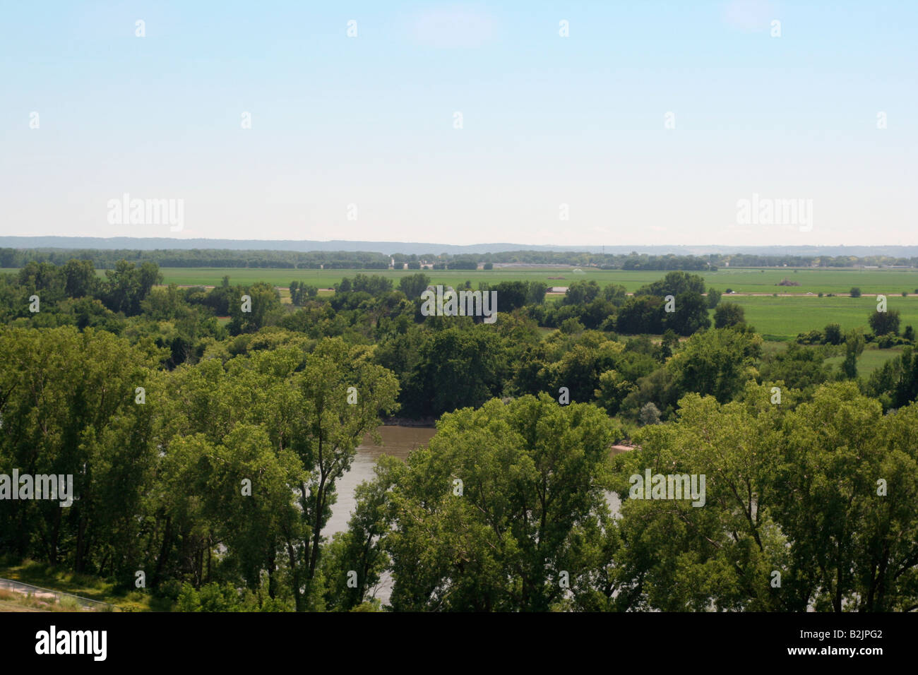 Missouri Valley nel Nebraska fangoso fiume Missouri in primo piano Foto Stock