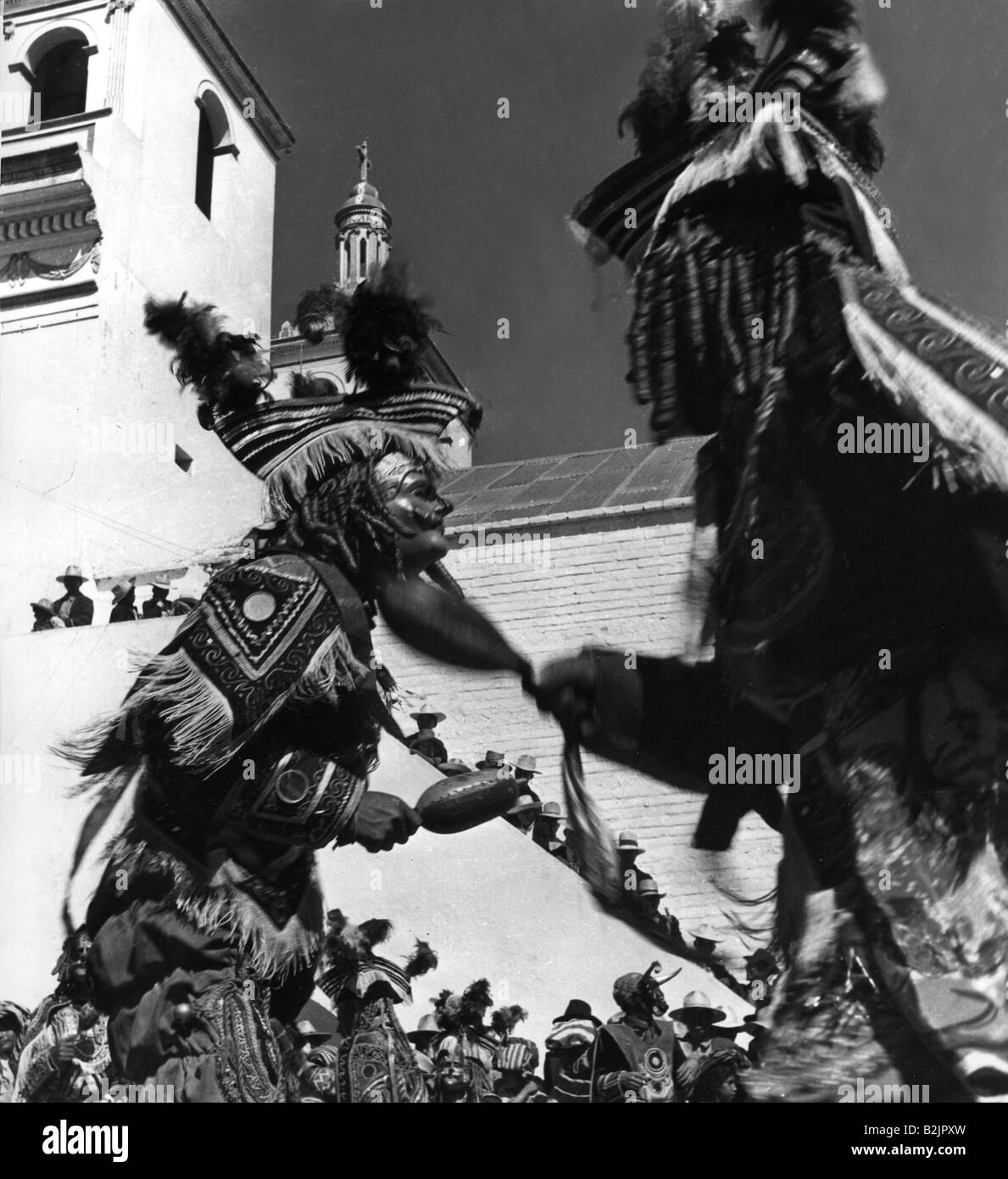 Geografia / viaggio, Guatemala, tradizione / folklore, maschera danza in Chichicastenango, 1960s, Foto Stock