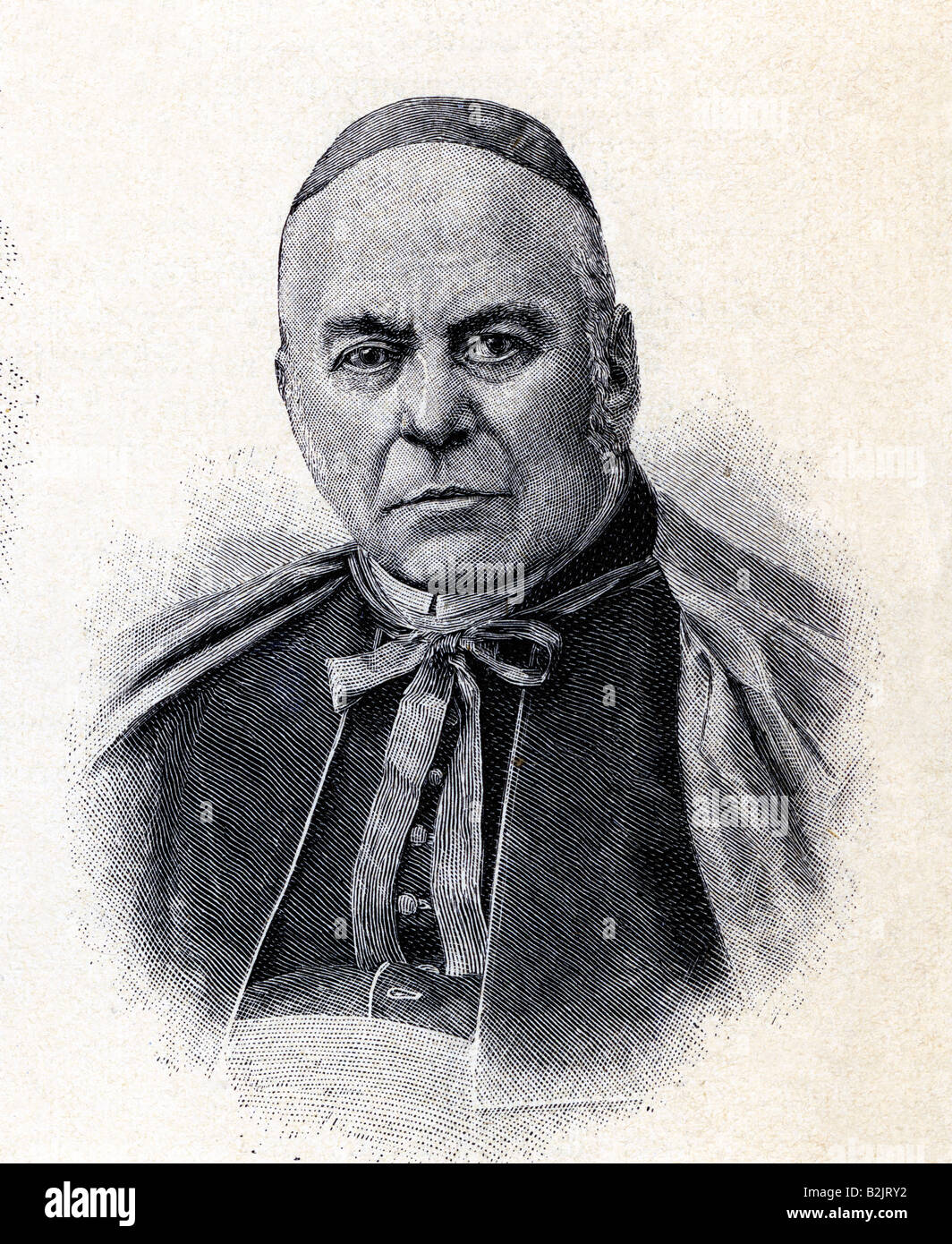 Mertel, Theodolfo, 9.2.1806 - 11.7.1899, Clergyman italiano, ritratto, incisione in legno, circa 1885, , Foto Stock