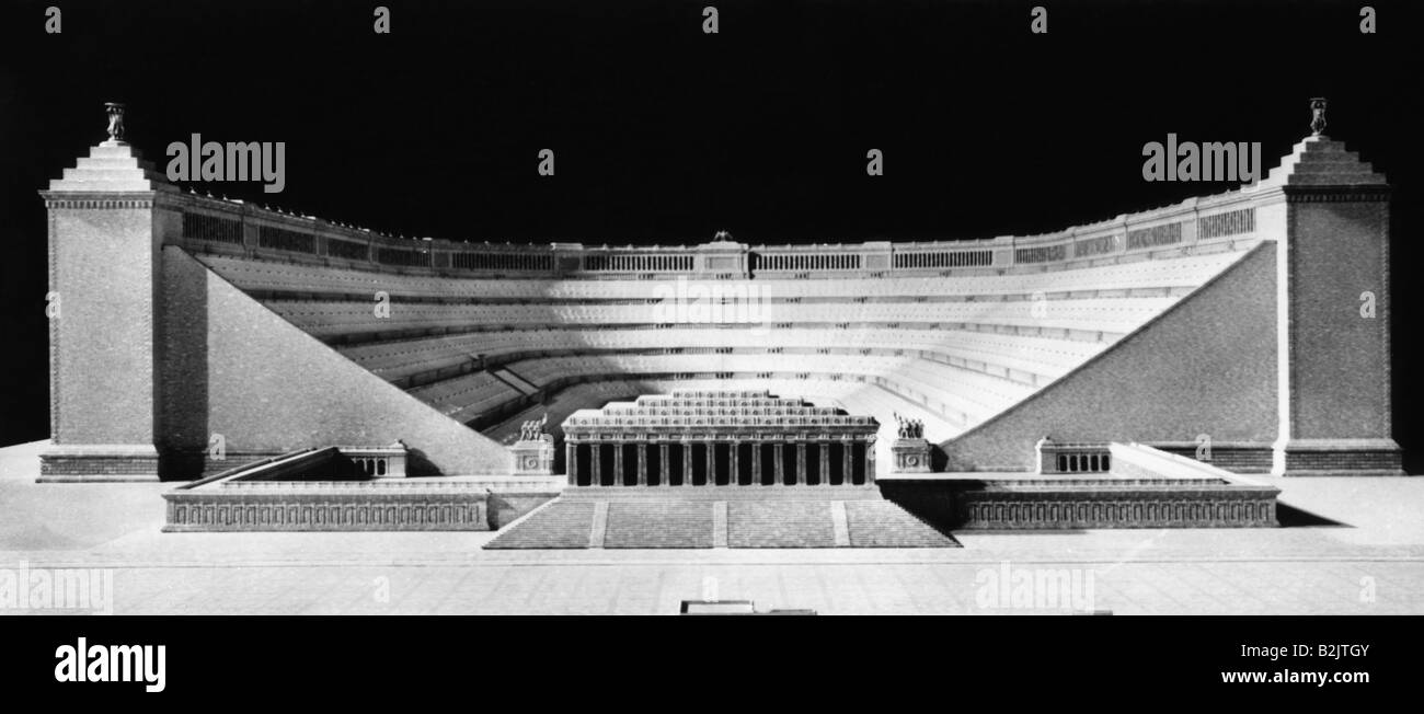 Nazionalsocialismo / nazismo, architettura, capitale Del Terzo Reich 'Germania', Stadio tedesco, miniatura, progettato da Albert Speer, fine 1930s, Foto Stock