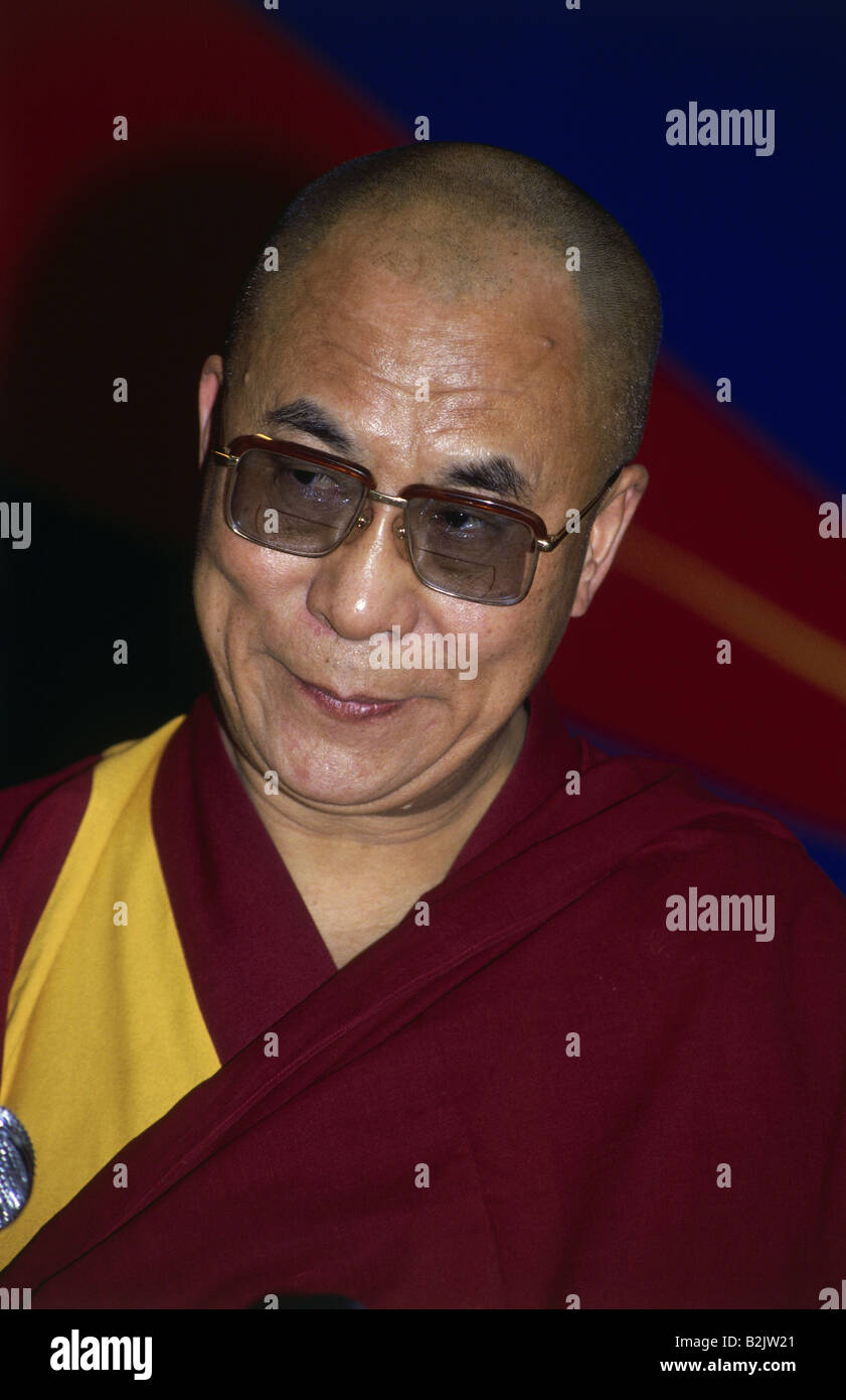 Dalai lama 14th (Tenzin Gyatso), * 6.7.1935, lama tibetana e politico, ritratto, SOS Children`s Villages, Nuova Delhi, India, marzo 1991, Foto Stock
