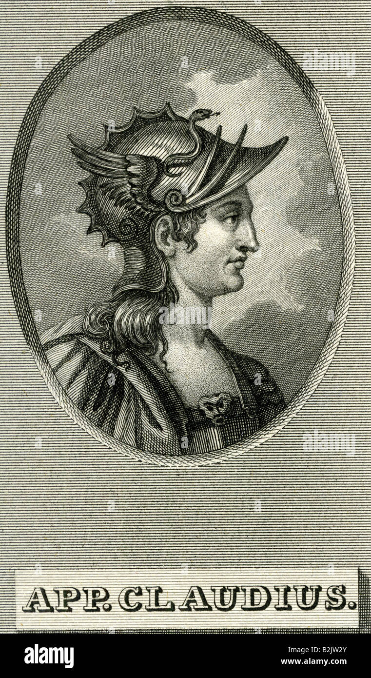 Appius Claudius Caudex, capo militare romano, console (264 a.C.), senatore, ritratto, incisione, Foto Stock