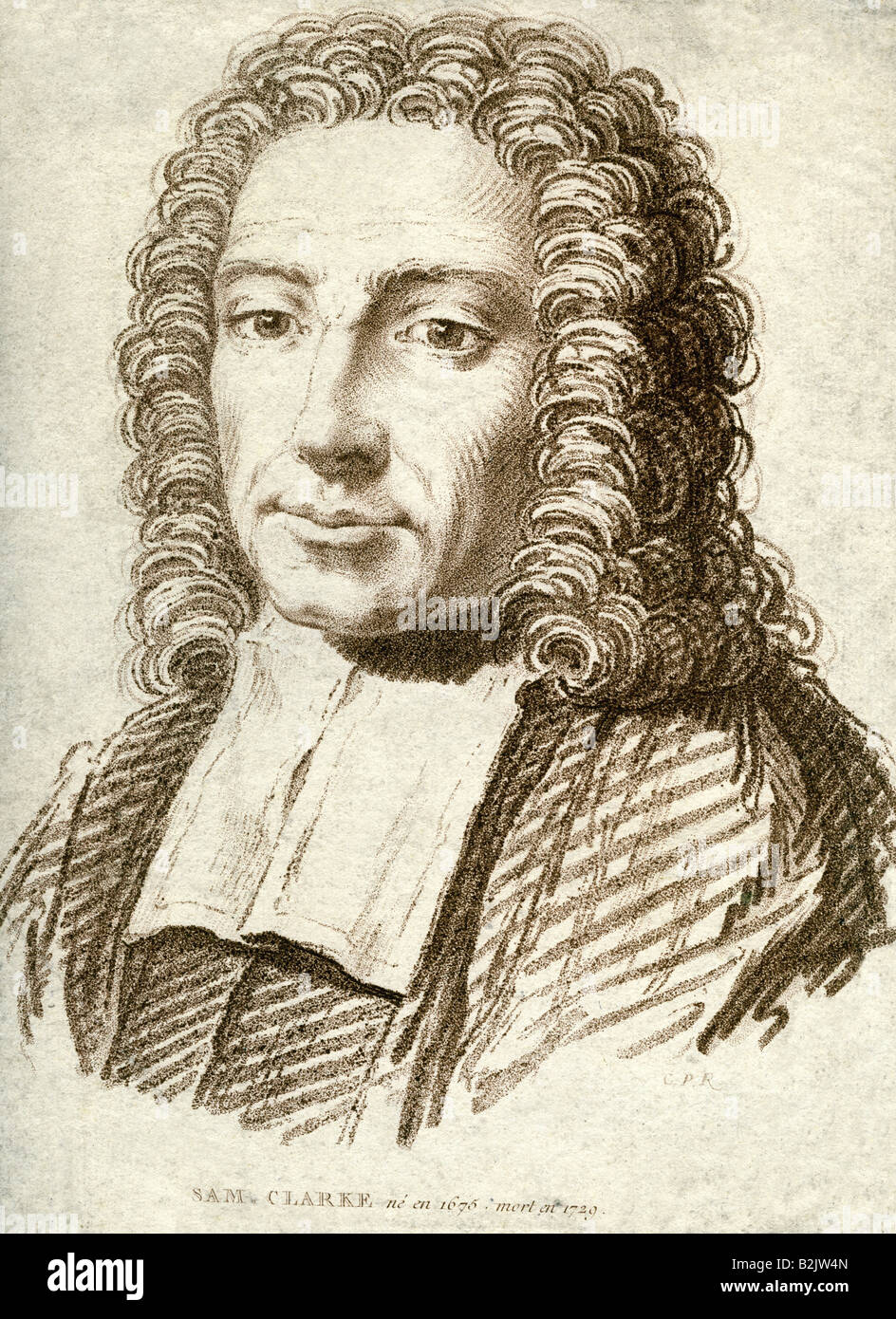 Clarke, Samuel, 11.10.1675 - 17.5.1725, filosofo inglese, teologo, ritratto, litografia, Francia, 18th secolo, Foto Stock