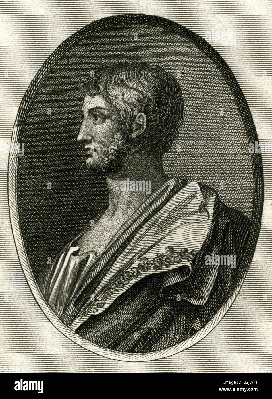 Alcibiades, circa 450 - 404 BC, uomo politico ateniese, generale, ritratto, acciaio, incisione del XIX secolo, l'artista del diritto d'autore non deve essere cancellata Foto Stock