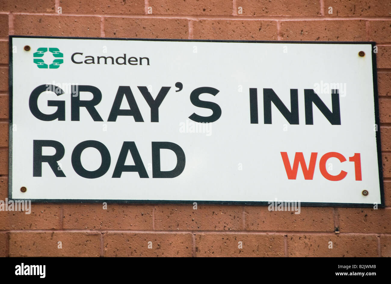 Grigio s Inn Road sign in Londra Foto Stock