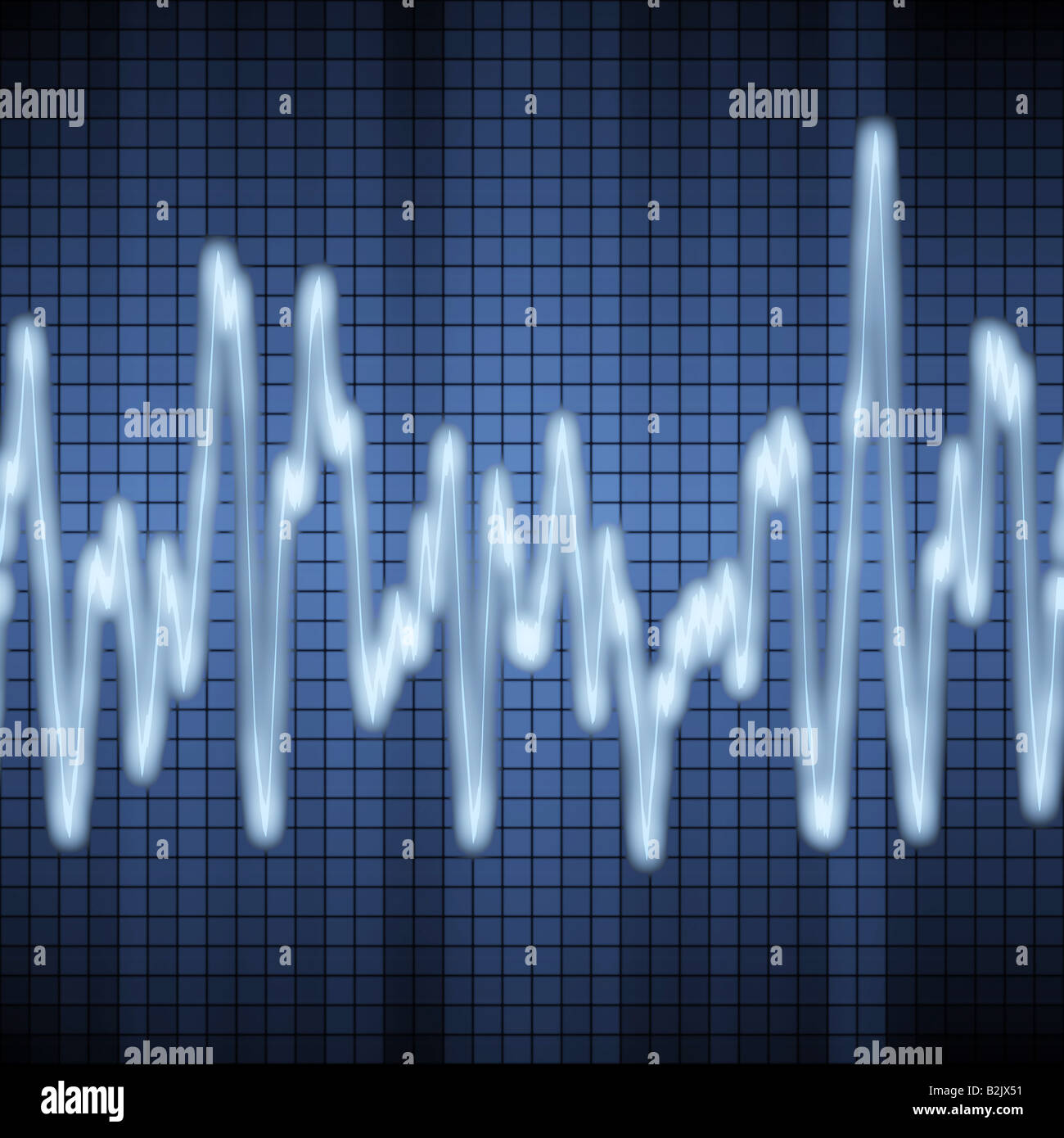 Grande immagine di un audio blu o onda sonora Foto Stock