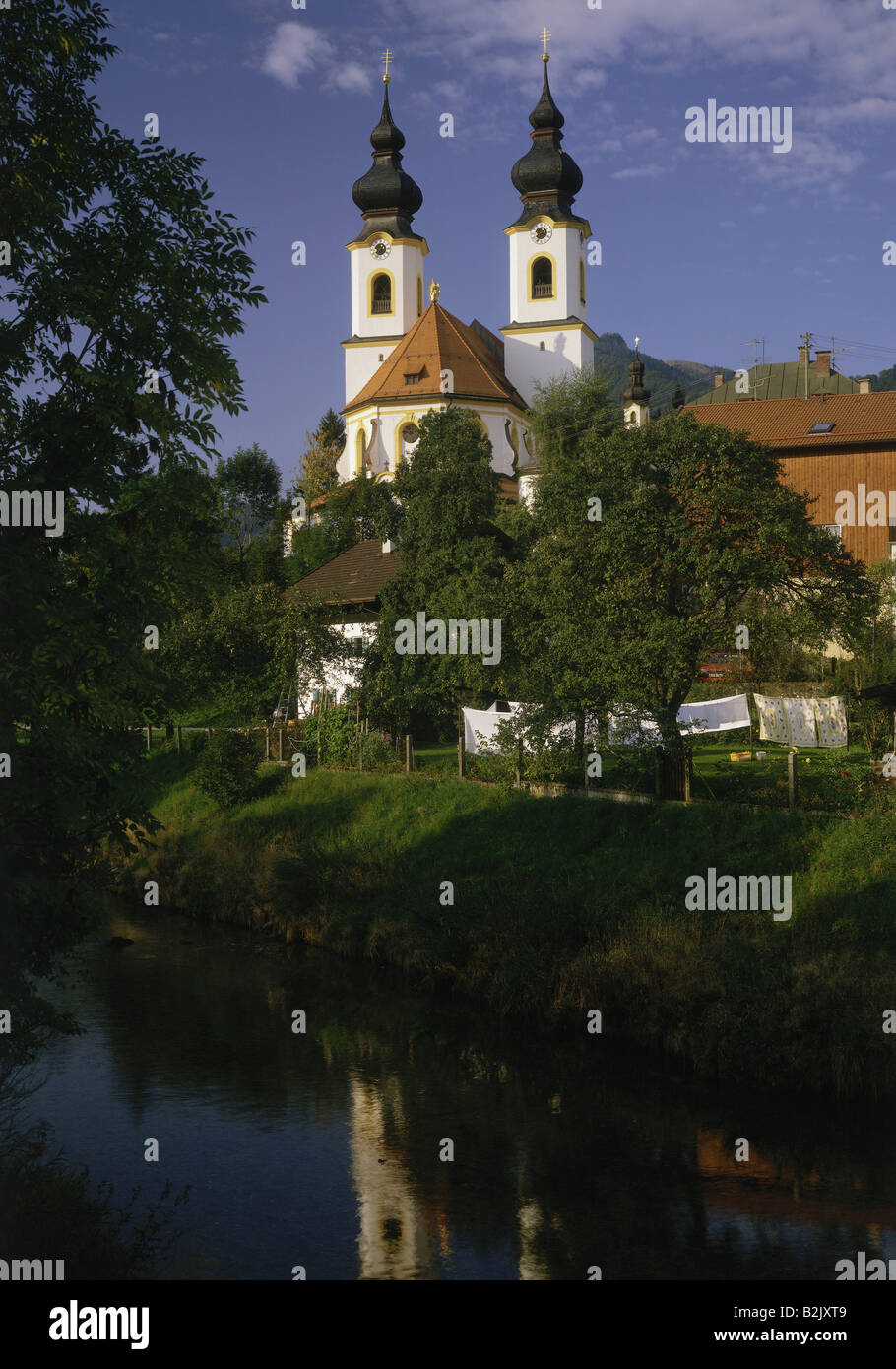 Geografia / viaggi, in Germania, in Baviera, Aschau, chiese Chiesa Parrocchiale "Zur Darstellung des Herrn', Vista esterna, Additional-Rights-Clearance-Info-Not-Available Foto Stock