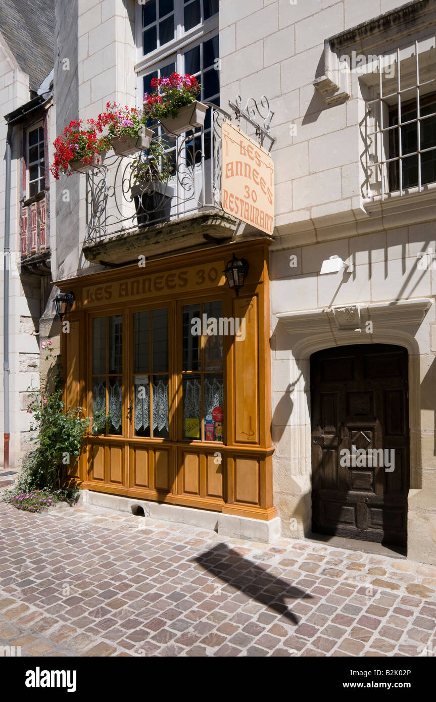 'Les Années 30' ristorante / wine bar, Chinon, Francia. Foto Stock