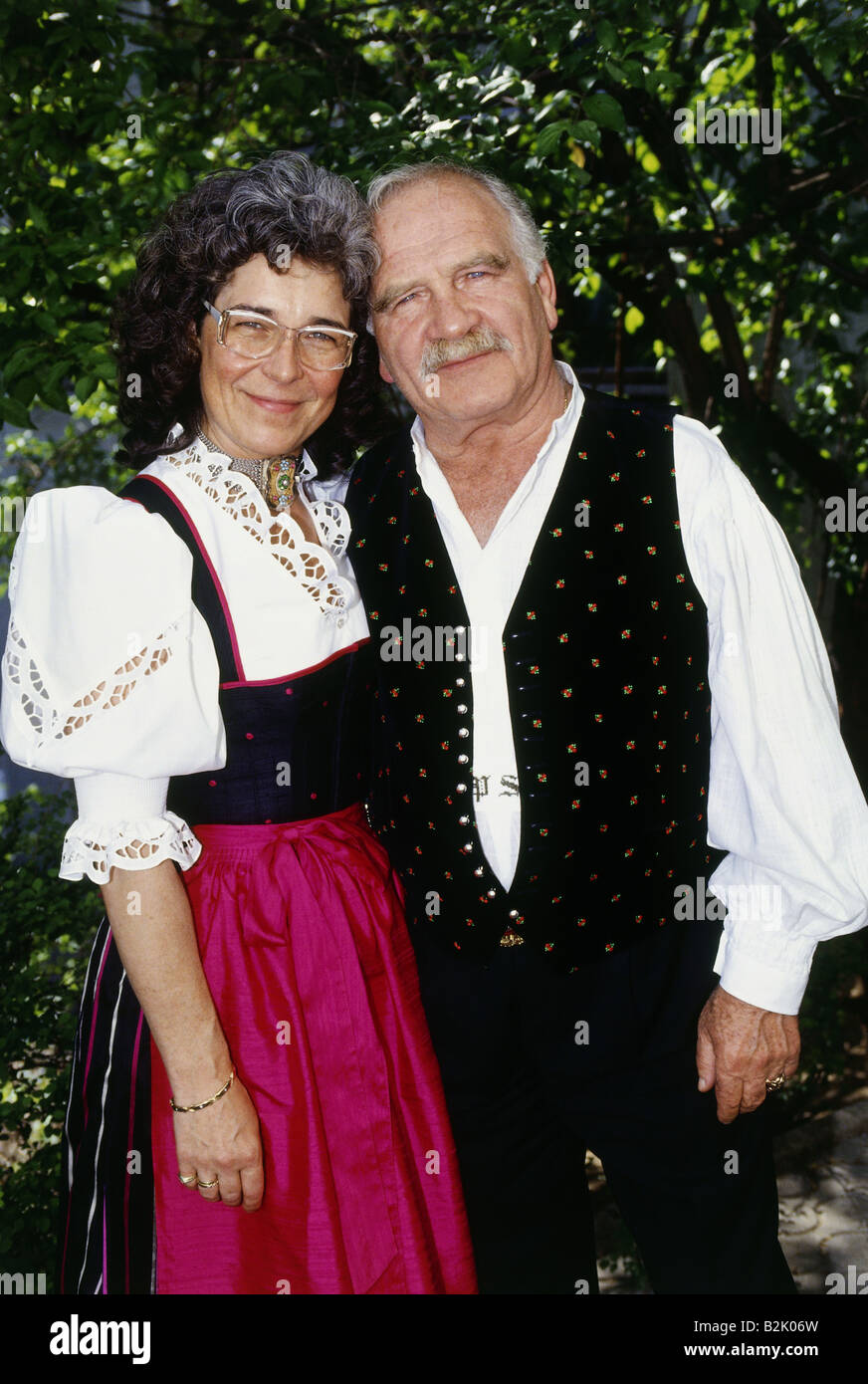 Steiner, Peter, 6.9.1927 - 22.12.2008, attore tedesco, mezza lunghezza, con figlia Gerda, PR photo, Munich, 18.5.1993, Foto Stock