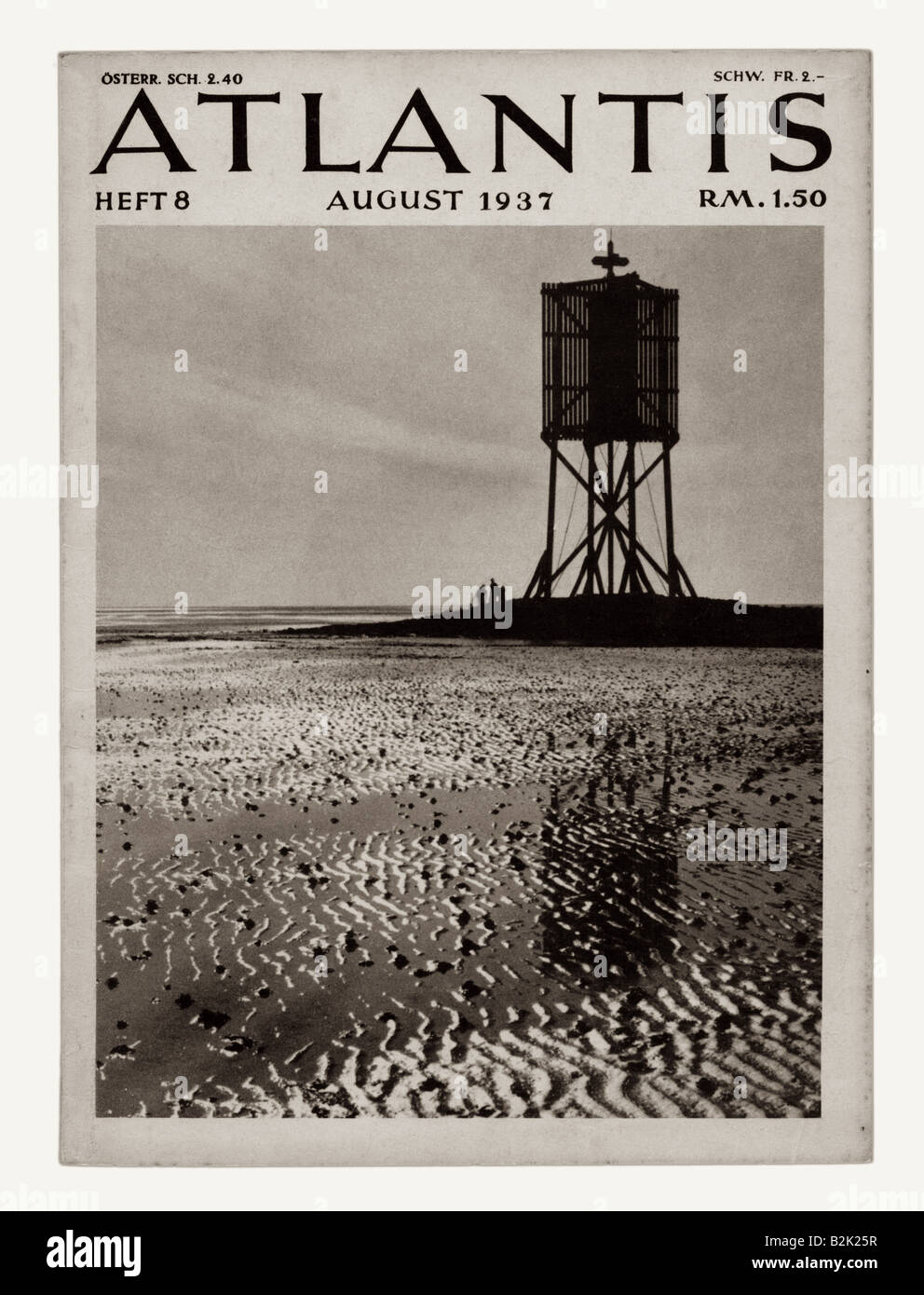 Stampa / media, riviste / riviste, 'Atlantis', volume 9th, numero 8, Berlino, agosto 1937, titolo, Northern Daymark di Neuwerk Island, , Foto Stock