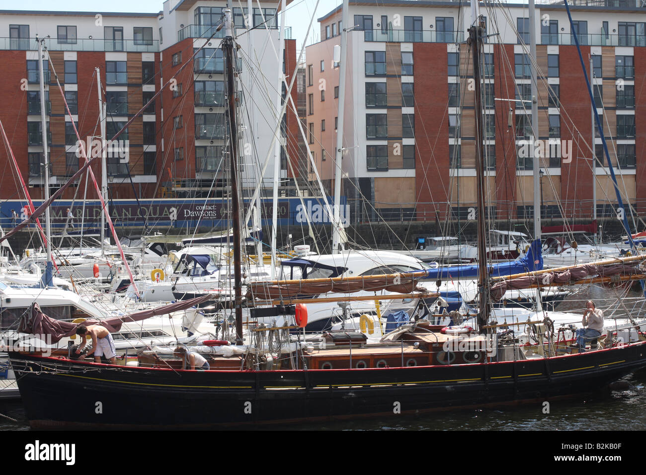 Barche di Swansea Marina West Glamorgan Foto Stock