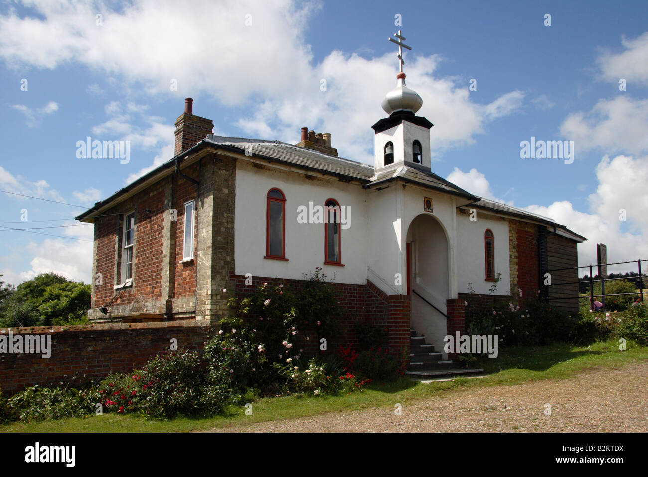 La chiesa russo-ortodossa Cappella in Little Walsingham, Norfolk, Inghilterra. Foto Stock