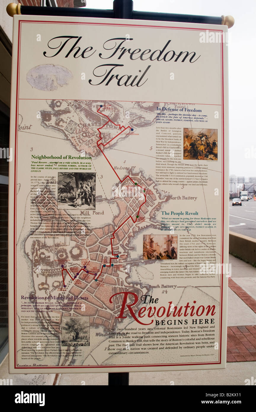 Boston, segno Freedom Trail Foto Stock