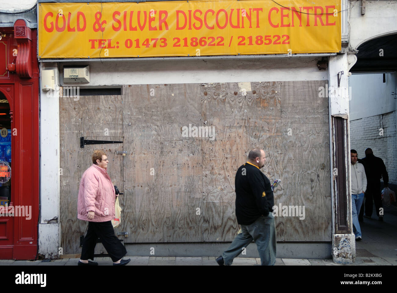 Chiuso nei locali di vendita al dettaglio in Ipswich, Suffolk, Regno Unito. Foto Stock