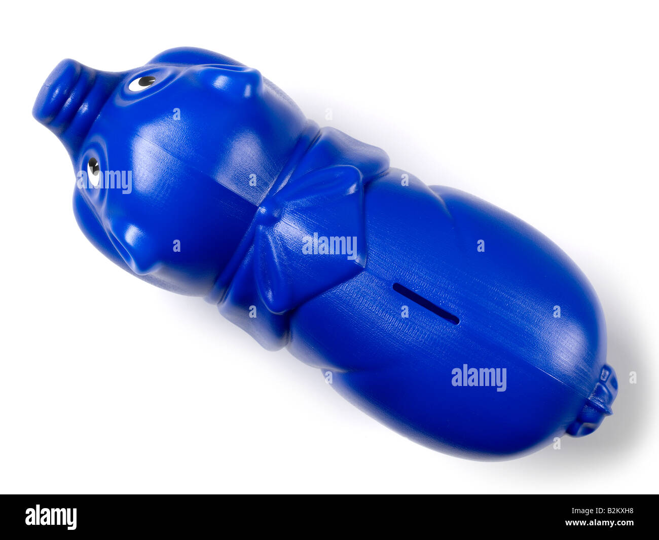 Plastica blu salvadanaio Foto Stock